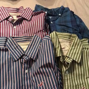 4 button down Hollister/American Eagle shirts EUC